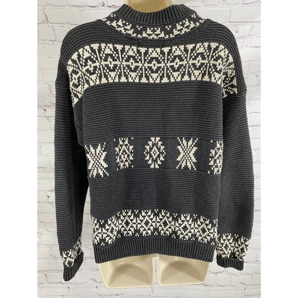 VTG Le Moda Knitwear Gray White Waffle Knit Pullover Sweater S - Picture 4 of 8